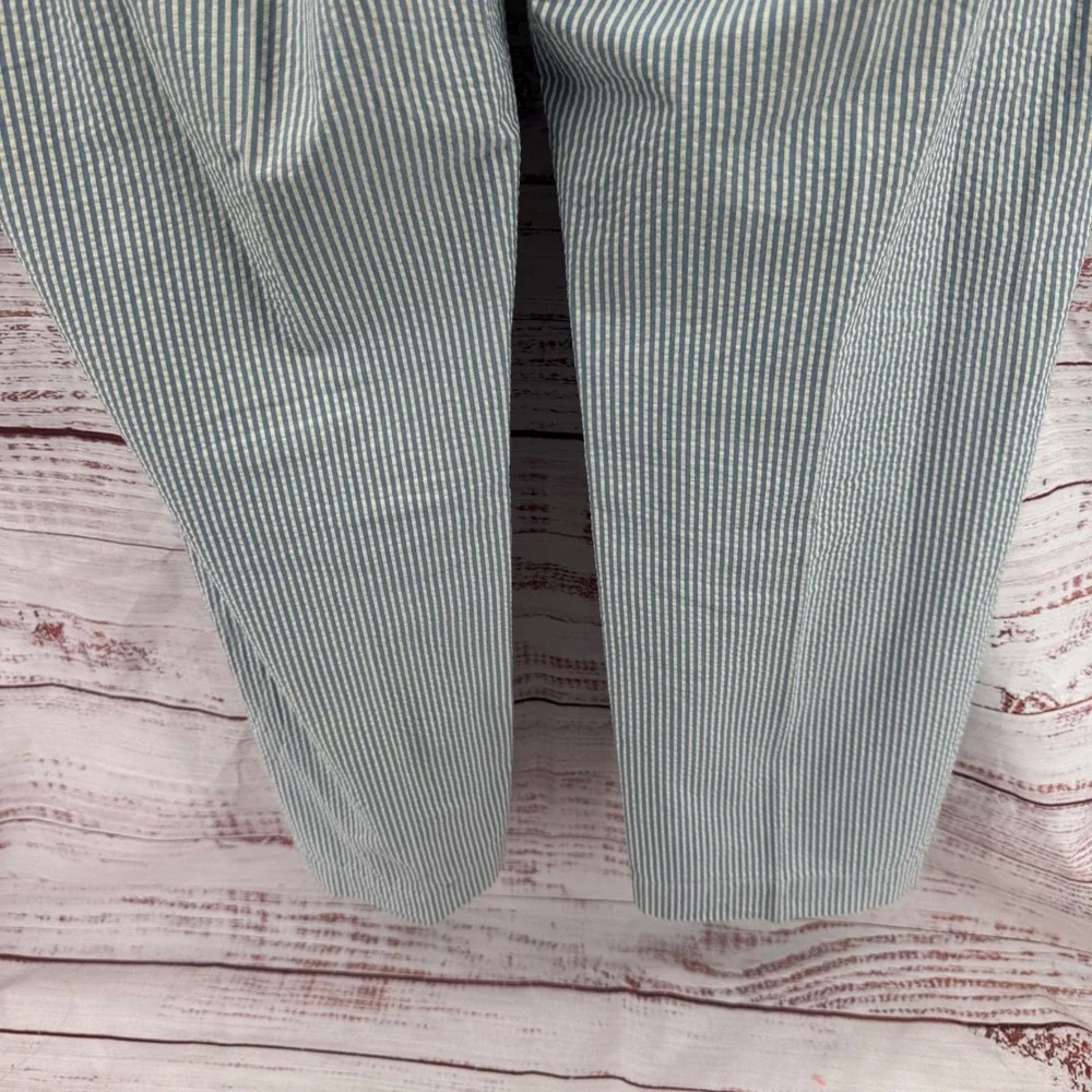 Polo Ralph Lauren Pants Mens 36x32 Seersucker Striped Blue White Cotton Chinos